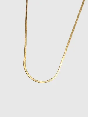 Thin Herringbone Chain - Gold