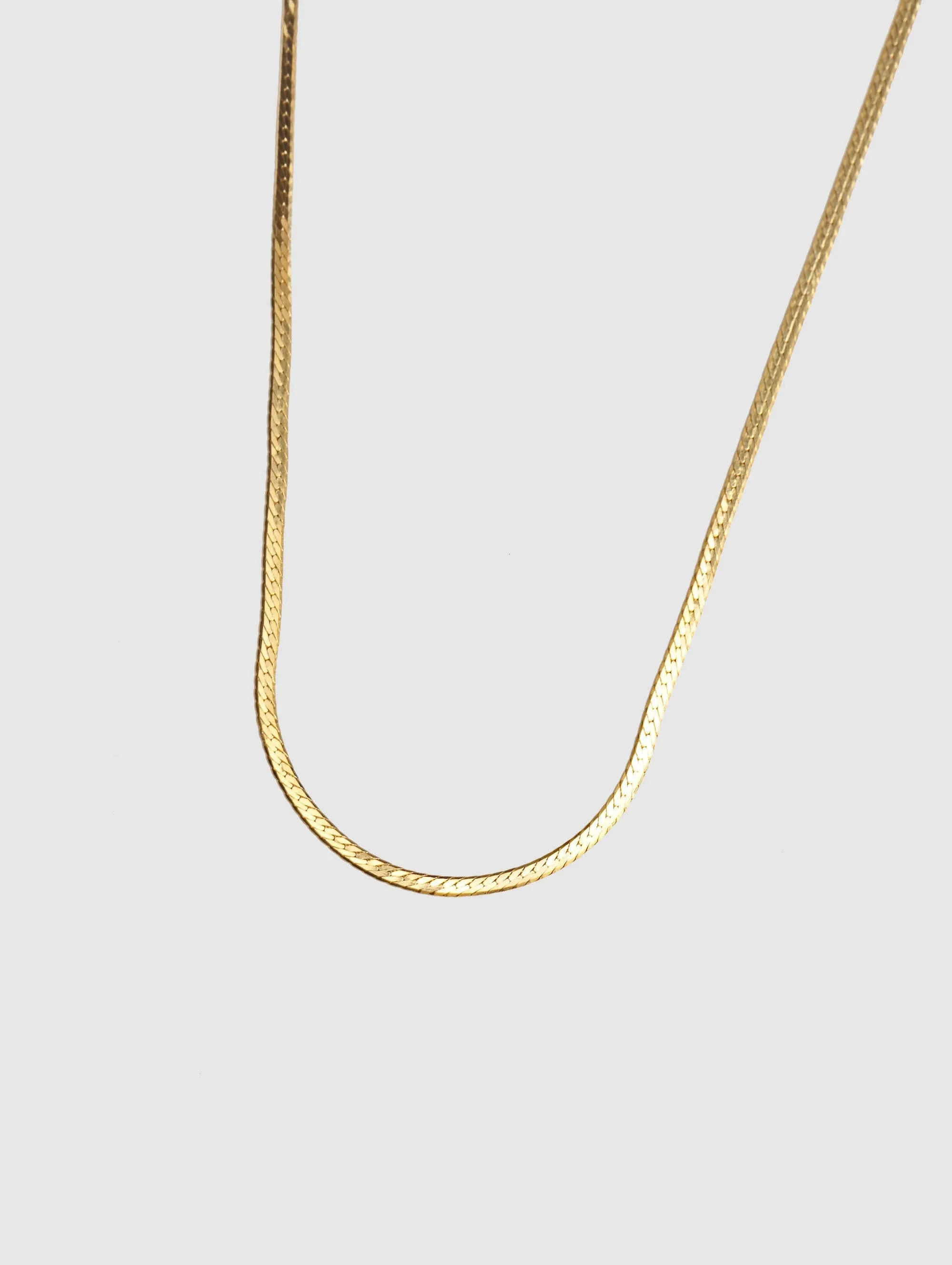 Thin Herringbone Chain - Gold