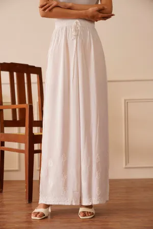 Timeless White Rayon Palazzo Pants