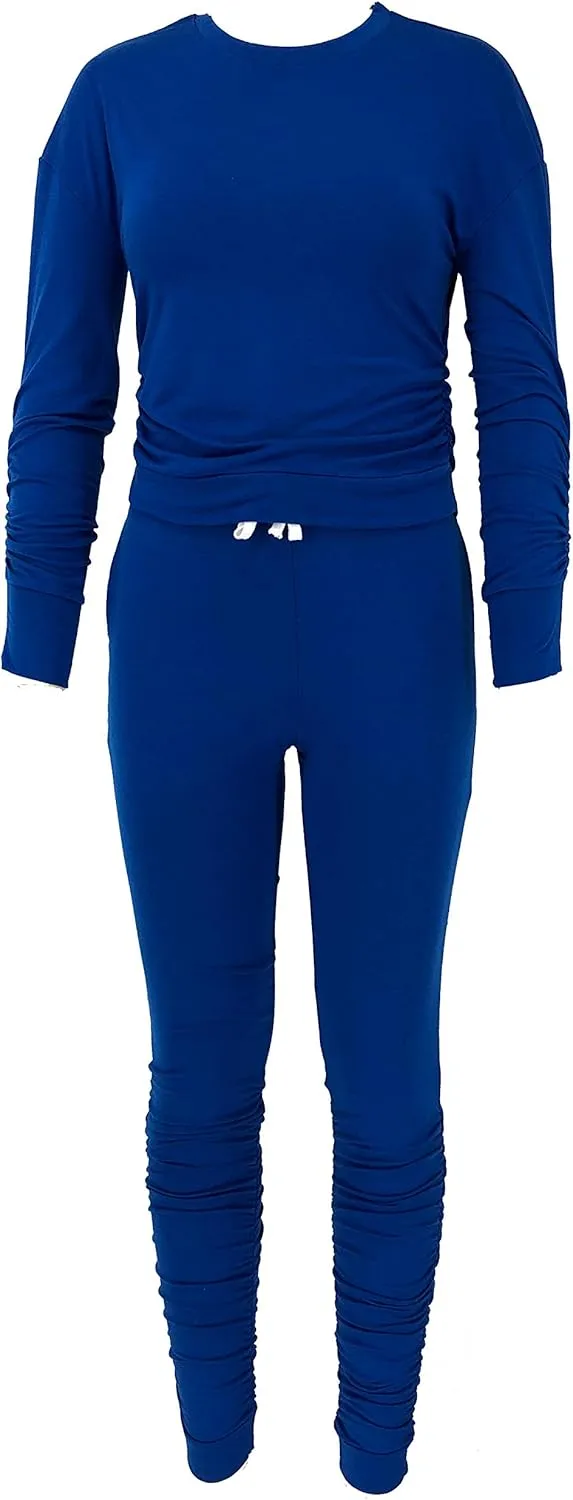 TOPONSKY Womens 2 Piece Tracksuit Long Sleeve Warm Up Outfit Patchwork Pants Set