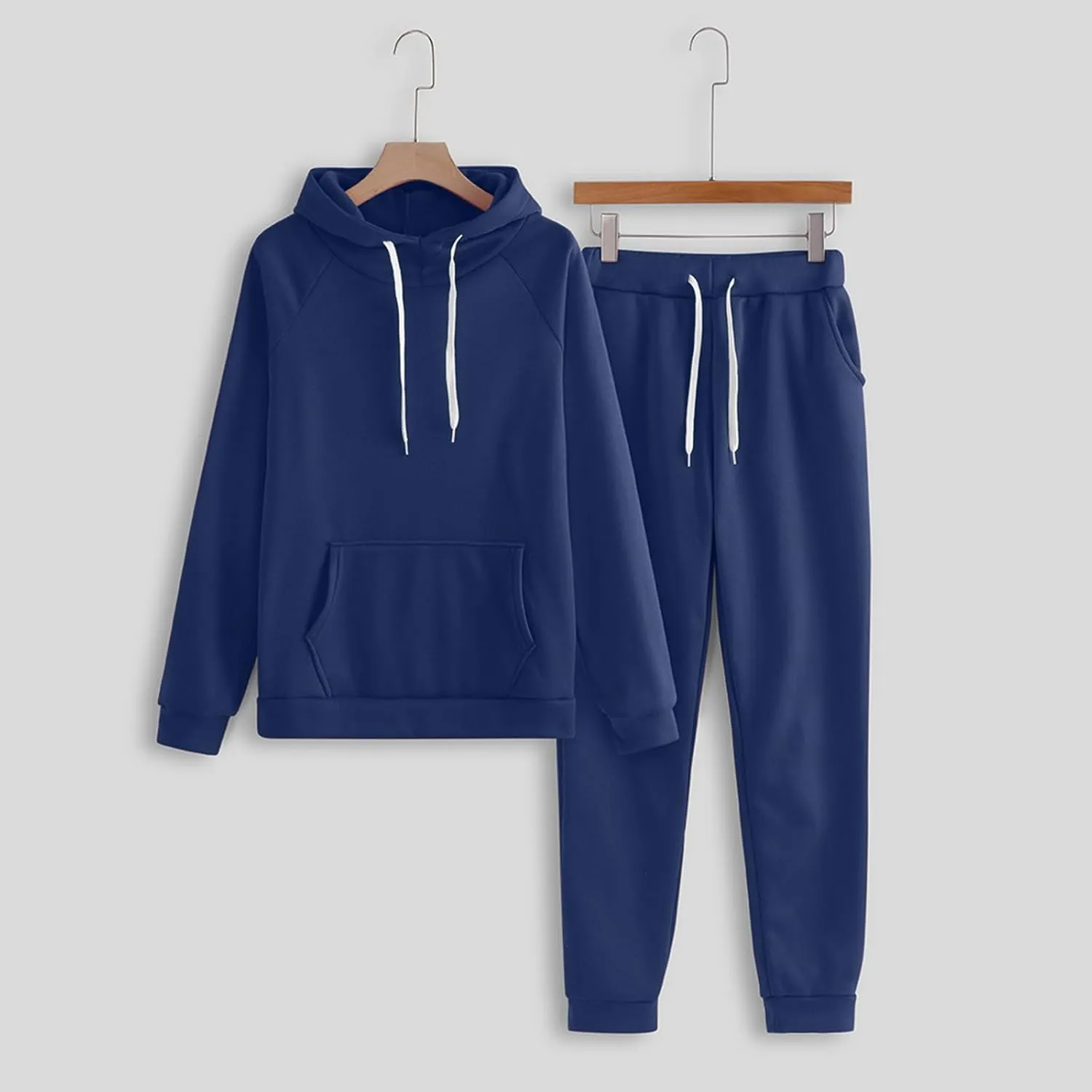 Two Piece Sets for Women Long Sleeve Crewneck Color Block Pants Sweatshirt and Wide Leg Sweatpant Outfits