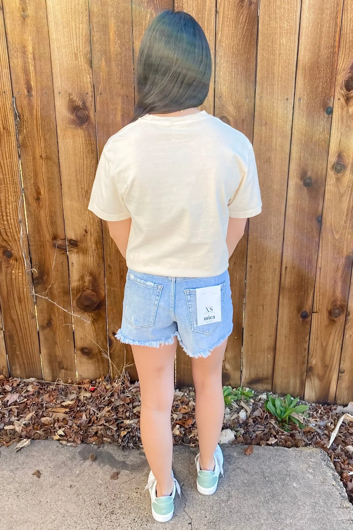 Very Azure Super High Distressed Denim Shorts by Mica