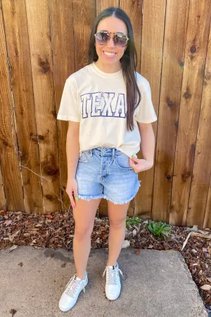 Very Azure Super High Distressed Denim Shorts by Mica