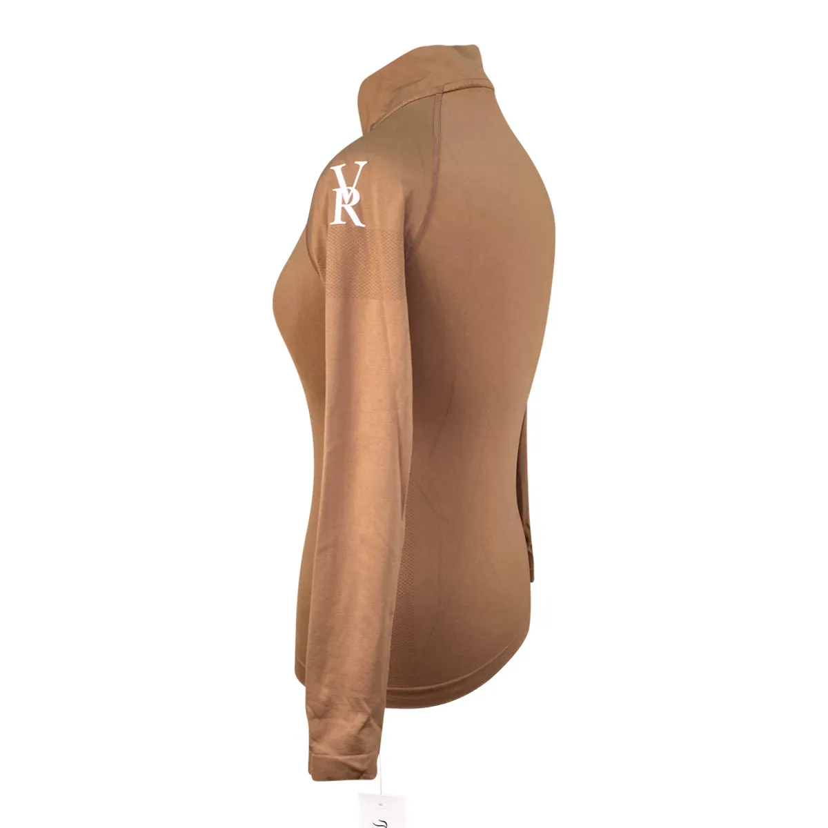 Victoria Rose Seamless Quarter-Zip in Brown - Women's Small