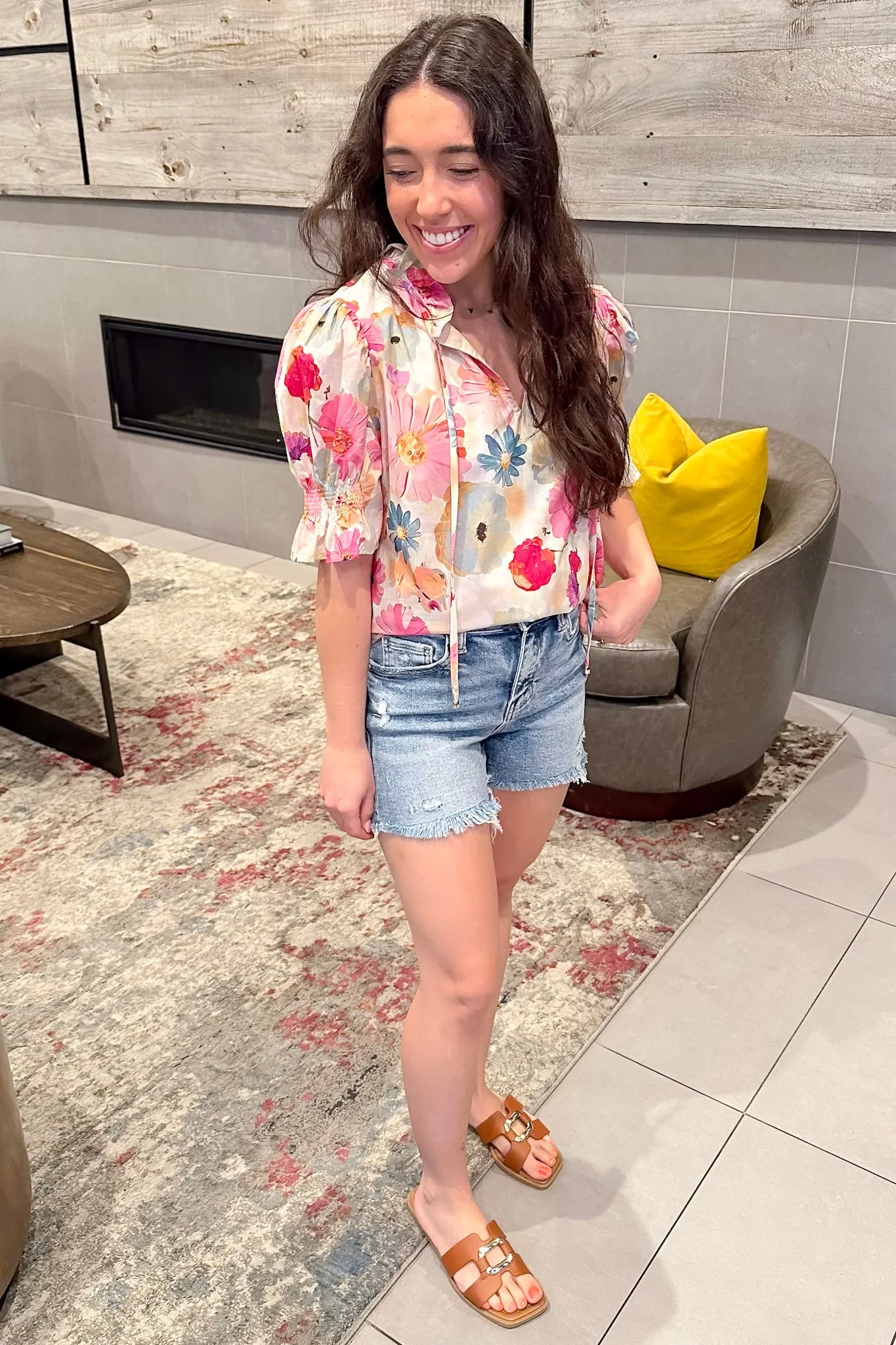 Wicklow High Rise Distressed Denim Shorts by Lovervet