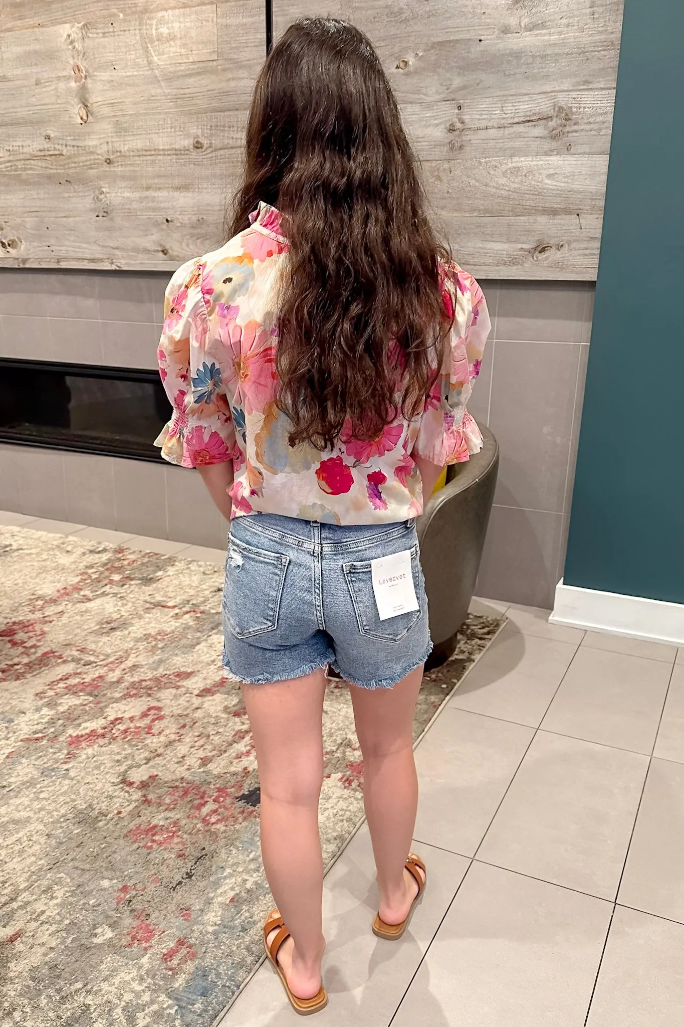 Wicklow High Rise Distressed Denim Shorts by Lovervet