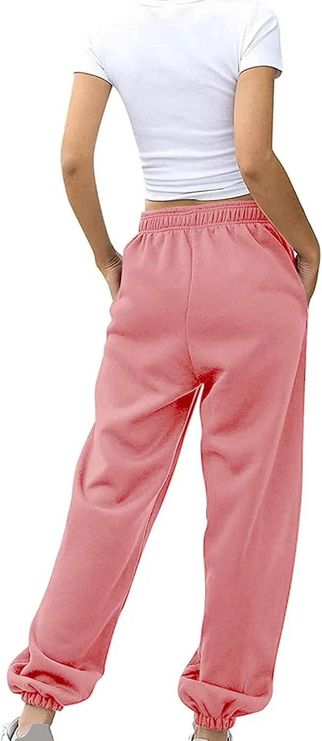 Women Cotton Linen Summer Letter Patched Palazzo Lounge Pants Elastic Waist Straight Loose Fit Palazzo Lounge