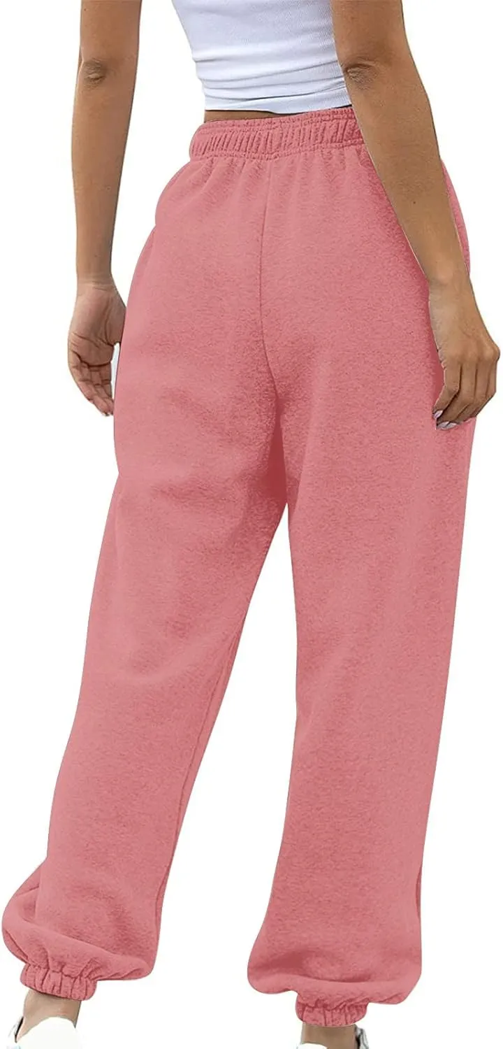 Women Cotton Linen Summer Letter Patched Palazzo Lounge Pants Elastic Waist Straight Loose Fit Palazzo Lounge