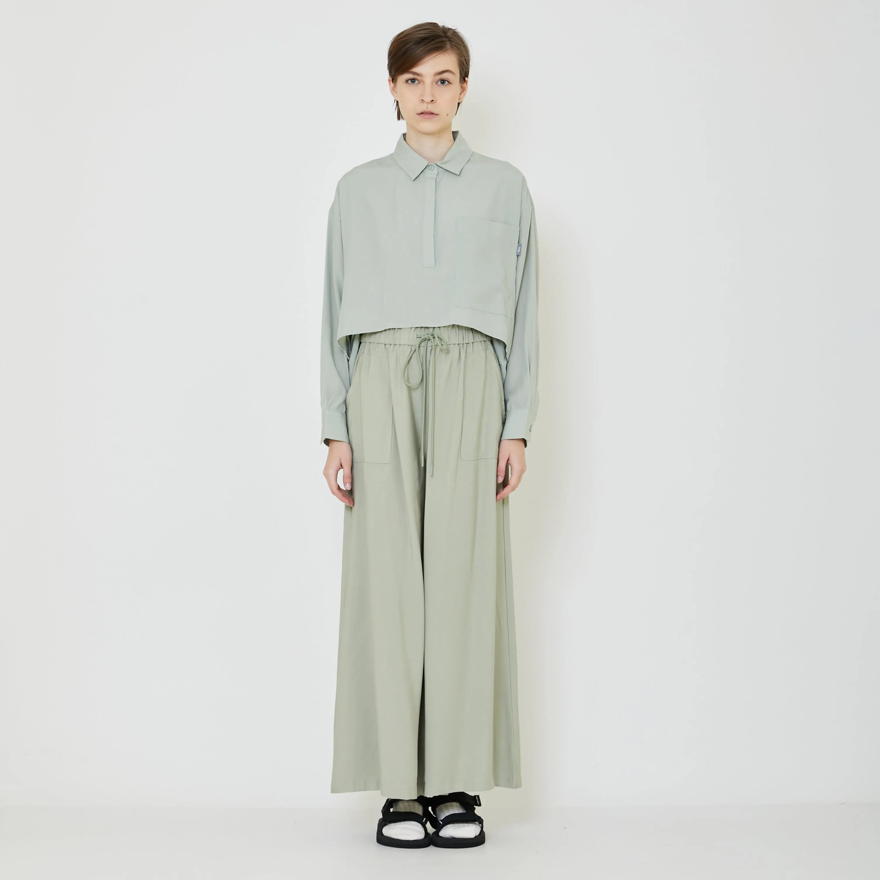 Women Layered Blouse - Light Green - SW2403054A