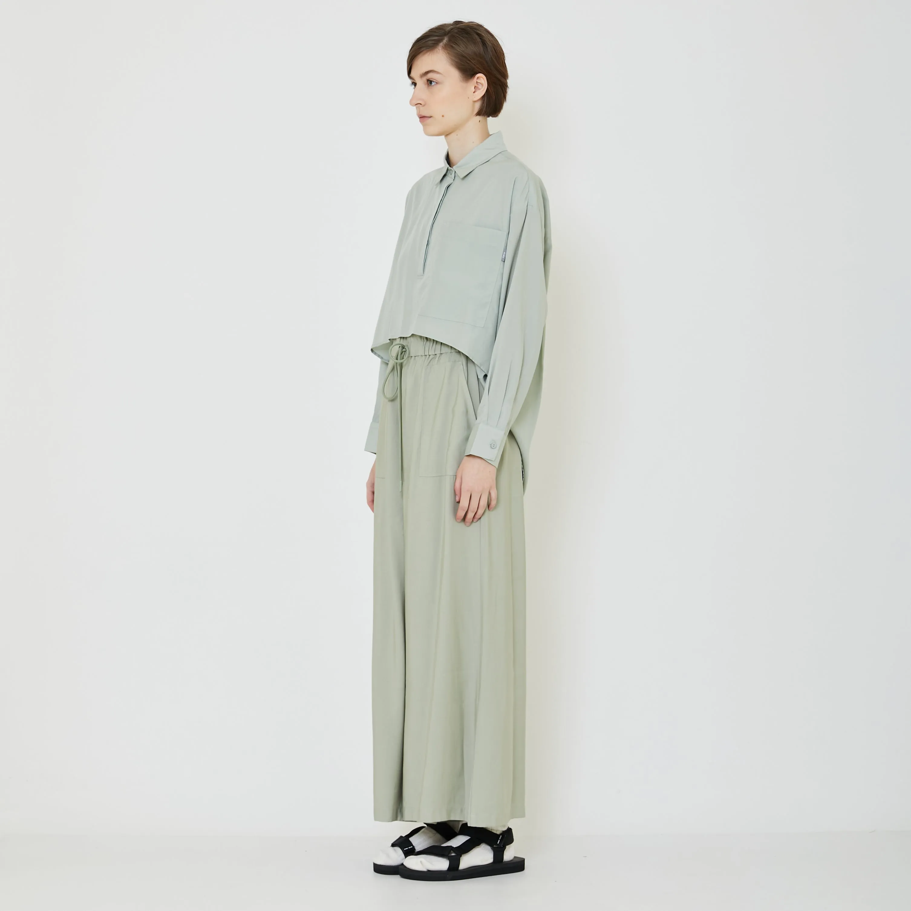 Women Layered Blouse - Light Green - SW2403054A