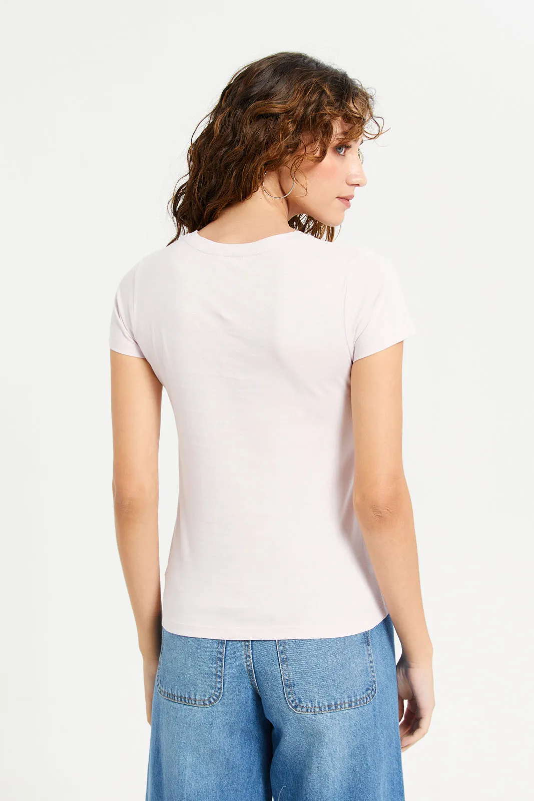 Women Lilac Graphic T-Shirt