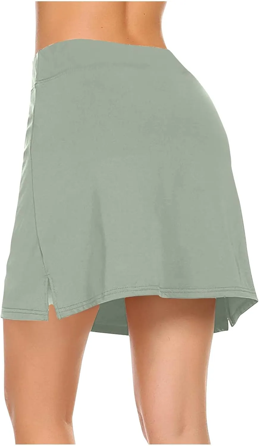 Women Tennis Skirts Active Athletic Drawstring Shorts Built in Short Mid Waist Culotte Short Skirt with Pockets