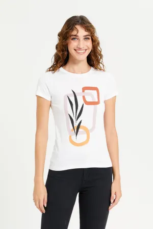 Women White Graphic T-Shirt