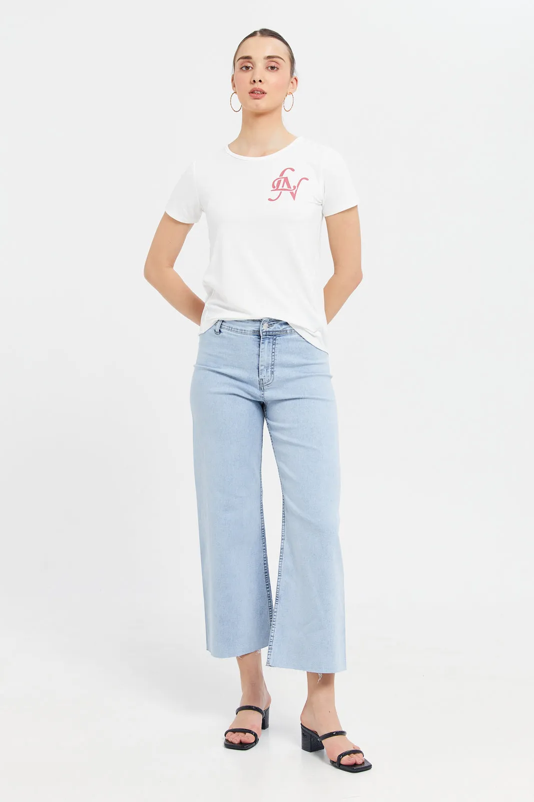 Women White Oversize Printed T-Shirt