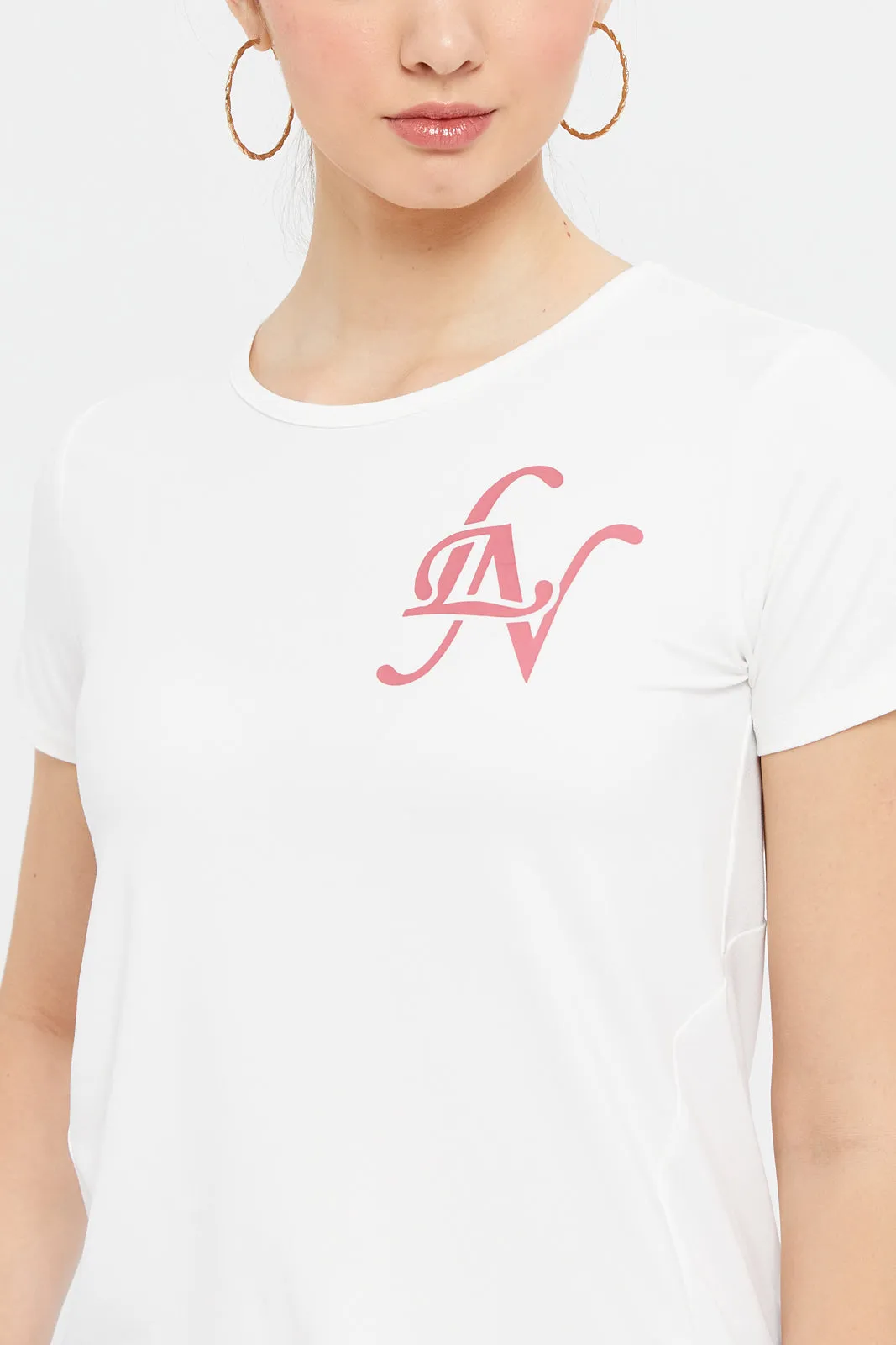 Women White Oversize Printed T-Shirt