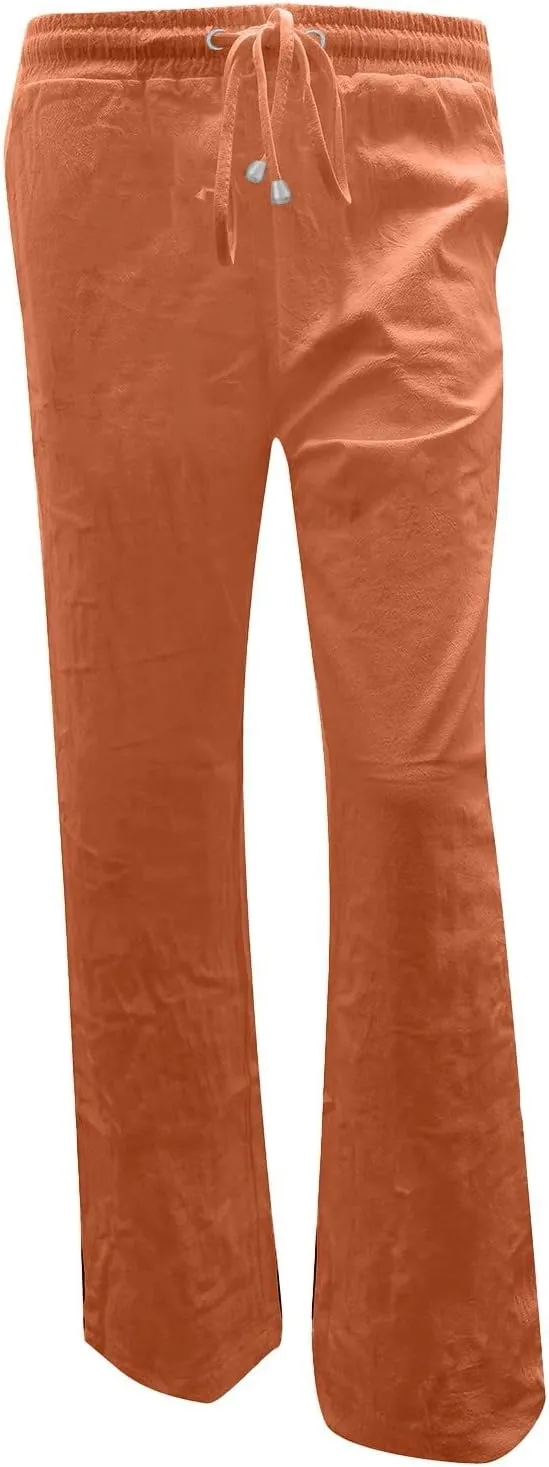 Women Work Linen Cotton Pants Office Business Plus Size Loose Trendy Trouser Outdoor Hiking Jogging Casual Sweatpants