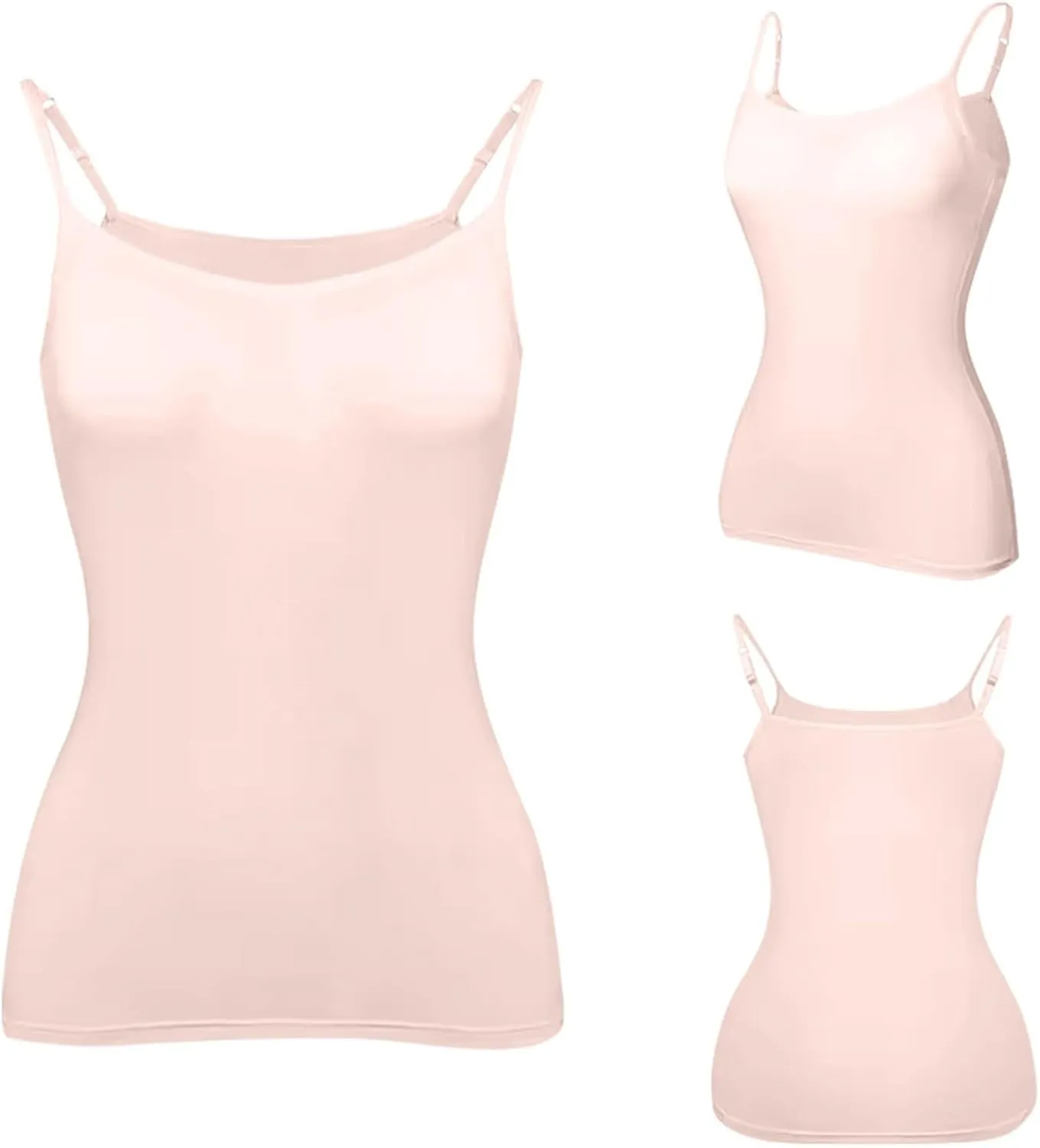 Women's Bra Camisole Tops Adjustable Spaghetti Strap Cami Tank Yoga Sports T-Shirts Athletic Outside with Chest Pad