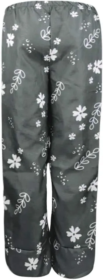 Womens Casual Linen Pants Loose Fit Summer Cotton Pocket Cropped Pants High Waisted Smocked Lounge Trousers Palazzo