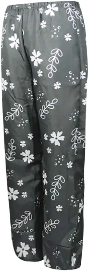 Womens Casual Linen Pants Loose Fit Summer Cotton Pocket Cropped Pants High Waisted Smocked Lounge Trousers Palazzo
