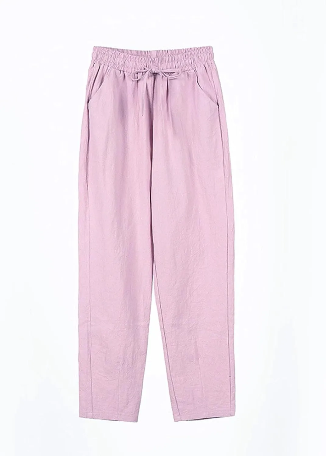 Womens Dress Pants Wide Leg High Waisted Cotton Linen Petite,Linen Sweatpants, Cargo Trousers with Pockets