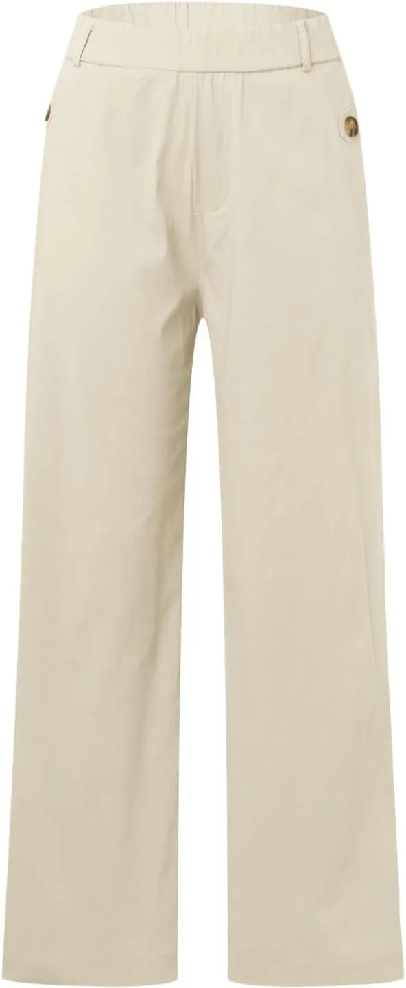 Women's Linen Blend Summer Drawstring Palazzo Pants Elastic Waist Stretchy Slim Fit Pants Trendy