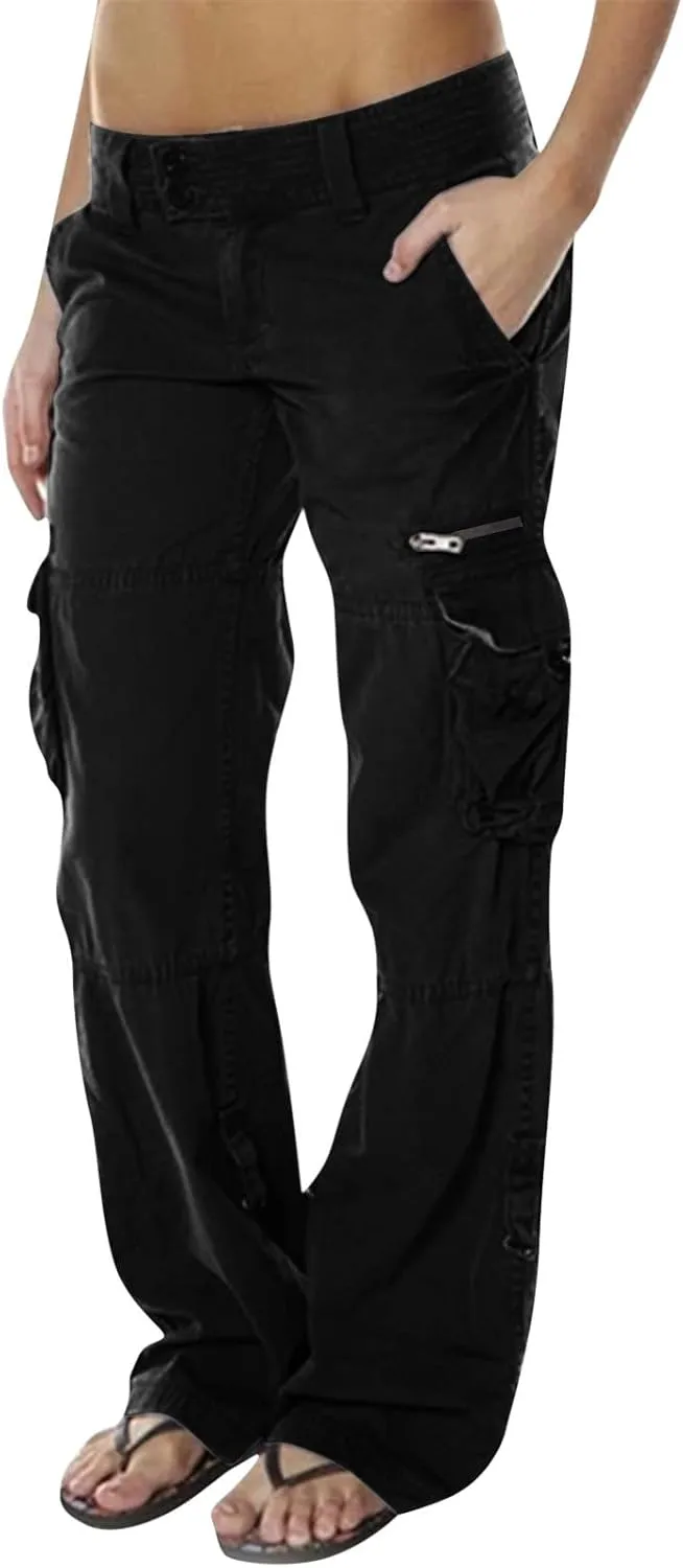 Women's Linen Summer Casual Loose Palazzo Pants Elastic Waisted Wide Leg Plus Size Palazzo Lounge Pants Trendy