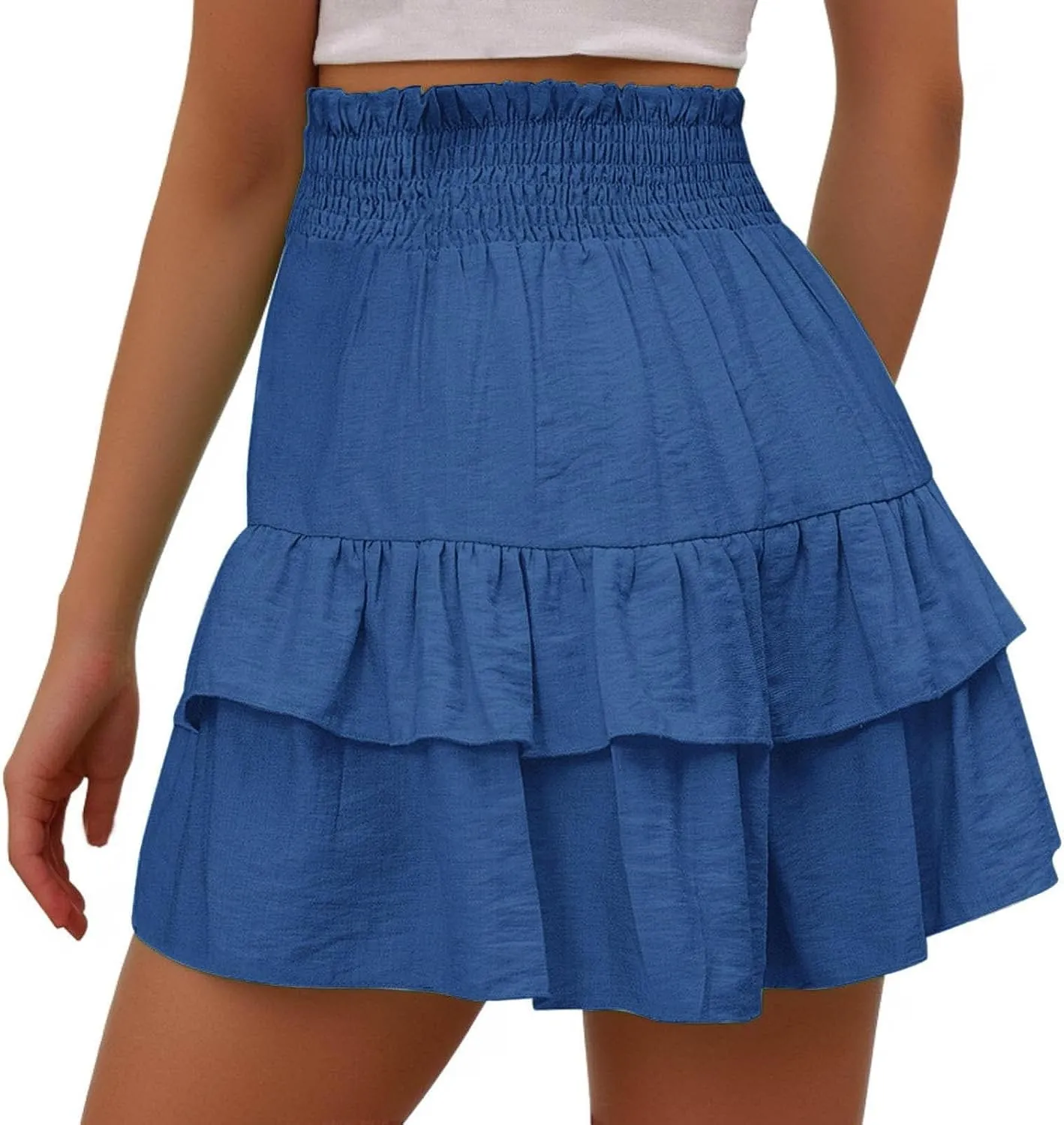 Womens Skorts Summer Casual Boho Flowy Skirt Shorts High Waist Mini Skirts Ruffle Tiered Golf Tennis Y2K Clothes