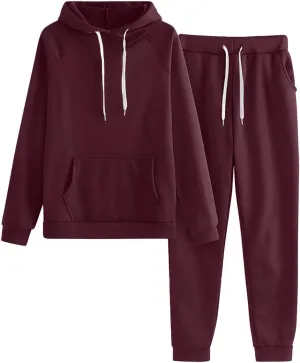 Women's Two Piece Tracksuit Long Sleeve Crewneck Long Sleeve Tops Long Pants Tracksuits