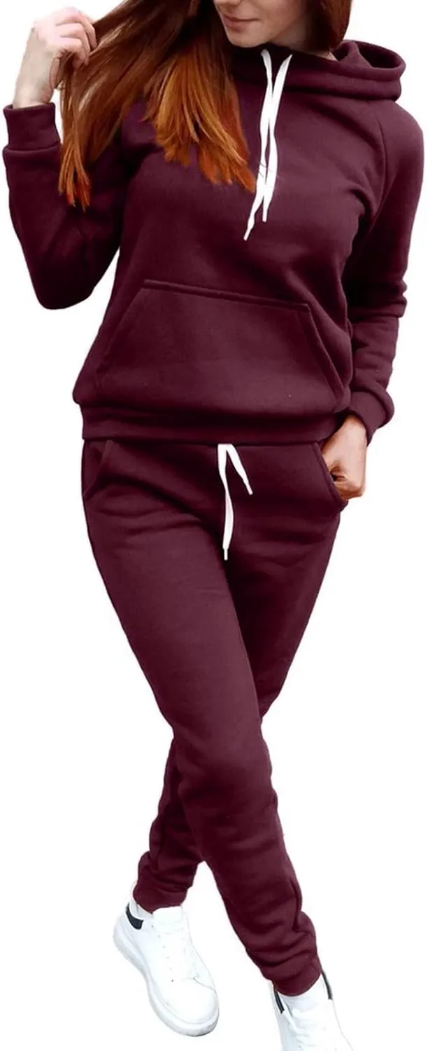 Women's Two Piece Tracksuit Long Sleeve Crewneck Long Sleeve Tops Long Pants Tracksuits
