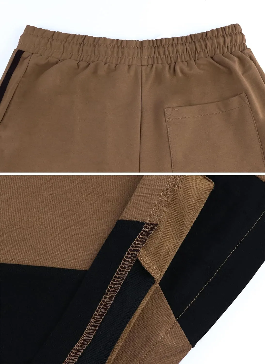 Women's Y2K Star Baggy Wide Leg Sweatpants with Pockets High Waist Drawstring Stripes Patchwork Pants